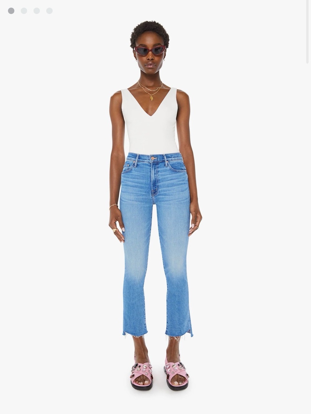 MOTHER The Insider Crop Step Fray jeans